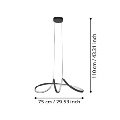EGLO connect LED-riippuvalaisin Calarossa-Z, musta, alumiini