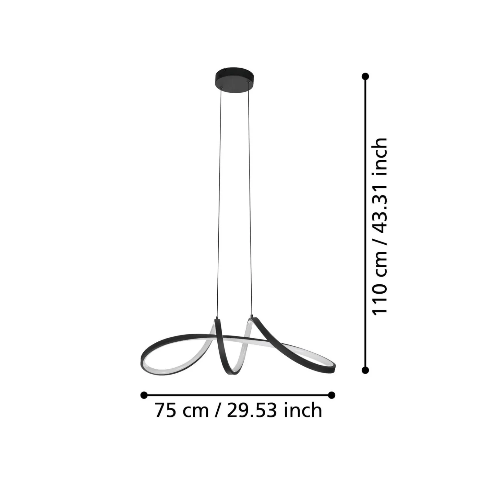 EGLO connect LED-riippuvalaisin Calarossa-Z, musta, alumiini
