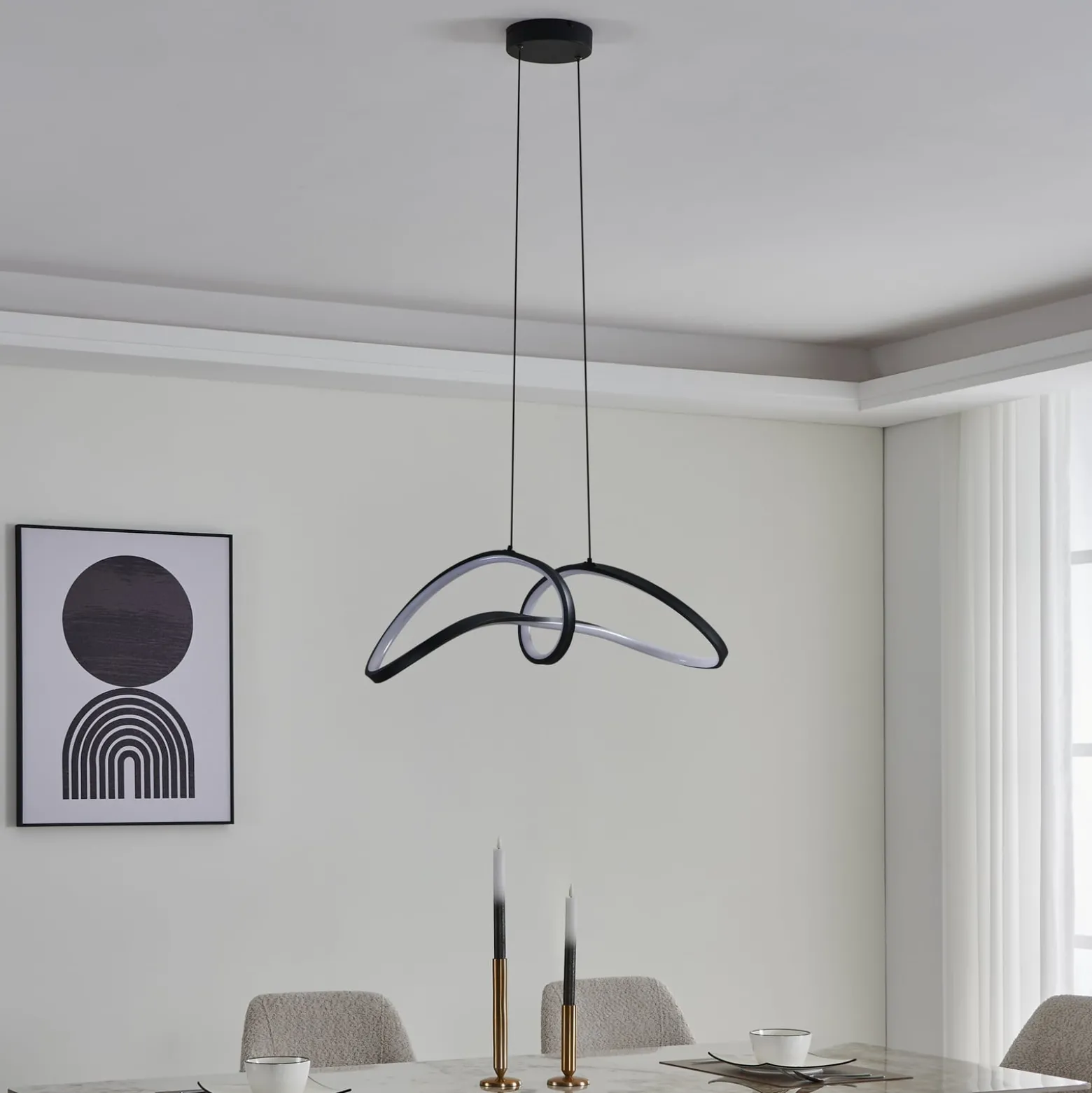 EGLO connect LED-riippuvalaisin Calarossa-Z, musta, alumiini