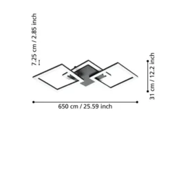EGLO connect Paranday-Z -LED-kattovalaisin 3x 65cm