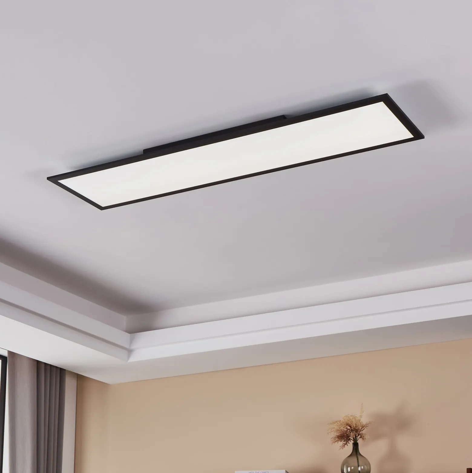 EGLO connect Salobrena-Z LED-kattovalaisin, 120x30cm, musta