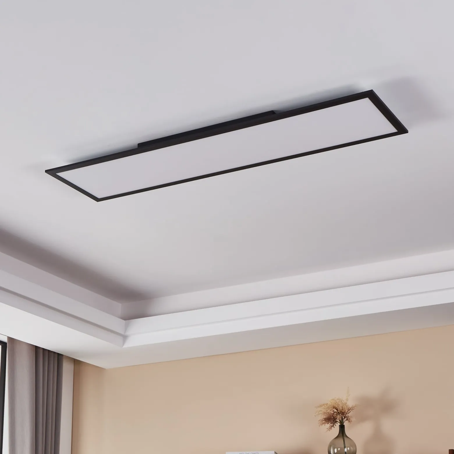 EGLO connect Salobrena-Z LED-kattovalaisin, 120x30cm, musta