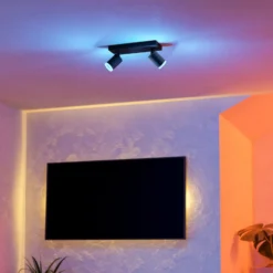 EGLO connect Smart-LED-Spot Melitello-Z, 2-lamppuinen, musta