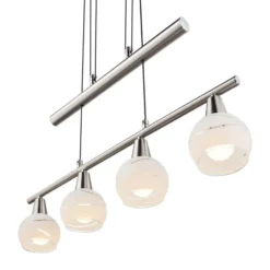 Elliott-riippuvalaisin, pituus 60 cm, matta nikkeli, metalli/lasi