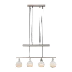 Elliott-riippuvalaisin, pituus 60 cm, matta nikkeli, metalli/lasi