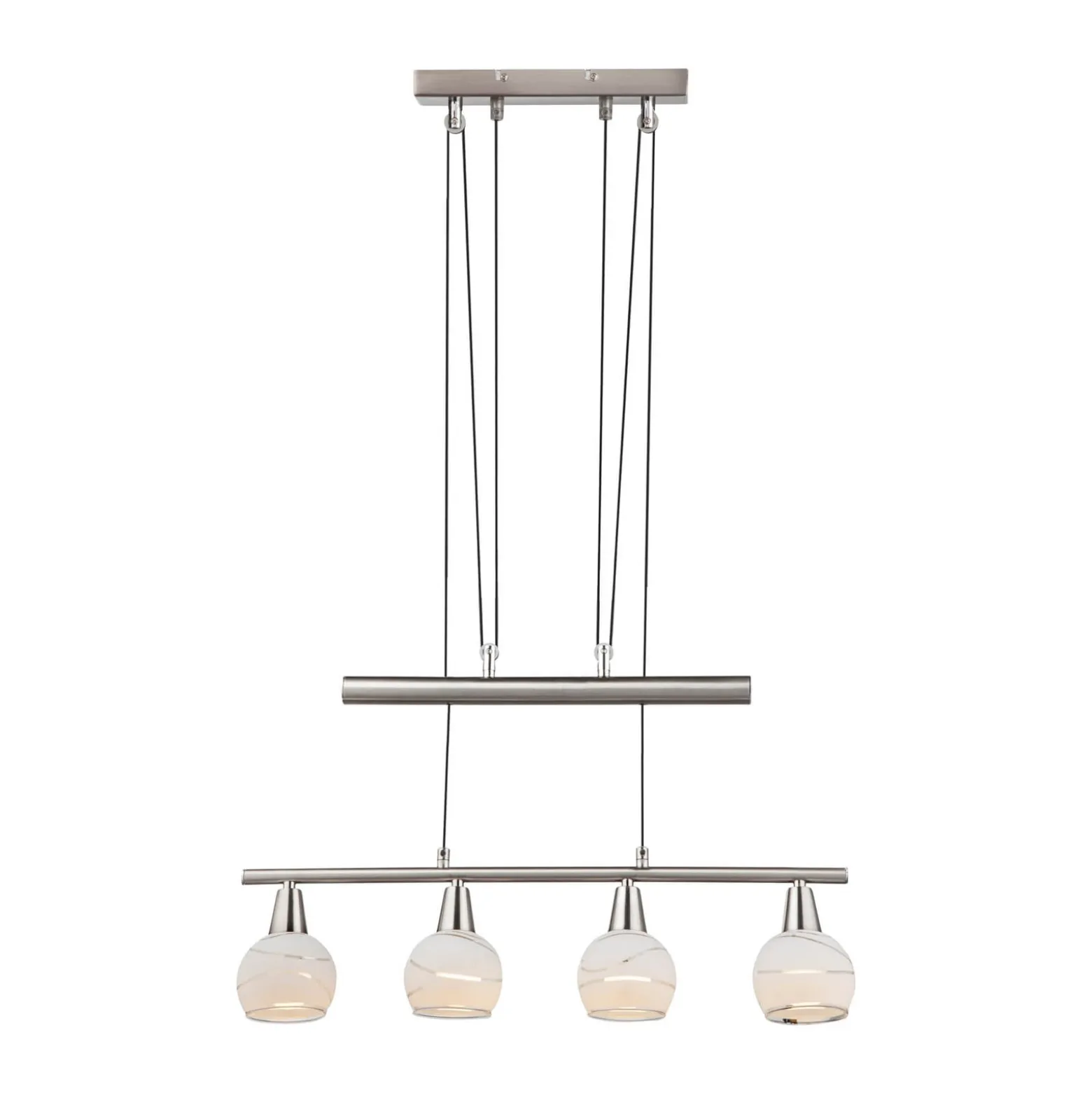 Elliott-riippuvalaisin, pituus 60 cm, matta nikkeli, metalli/lasi