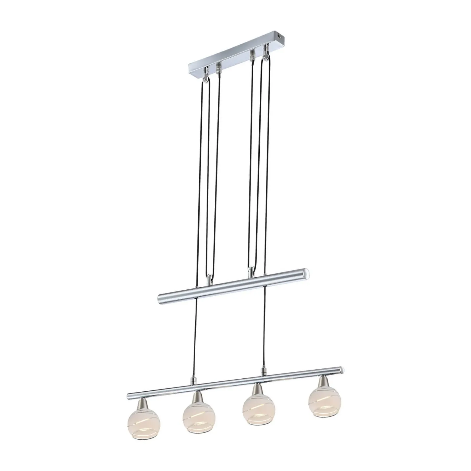 Elliott-riippuvalaisin, pituus 60 cm, matta nikkeli, metalli/lasi