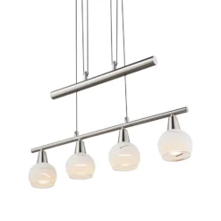 Elliott-riippuvalaisin, pituus 60 cm, matta nikkeli, metalli/lasi
