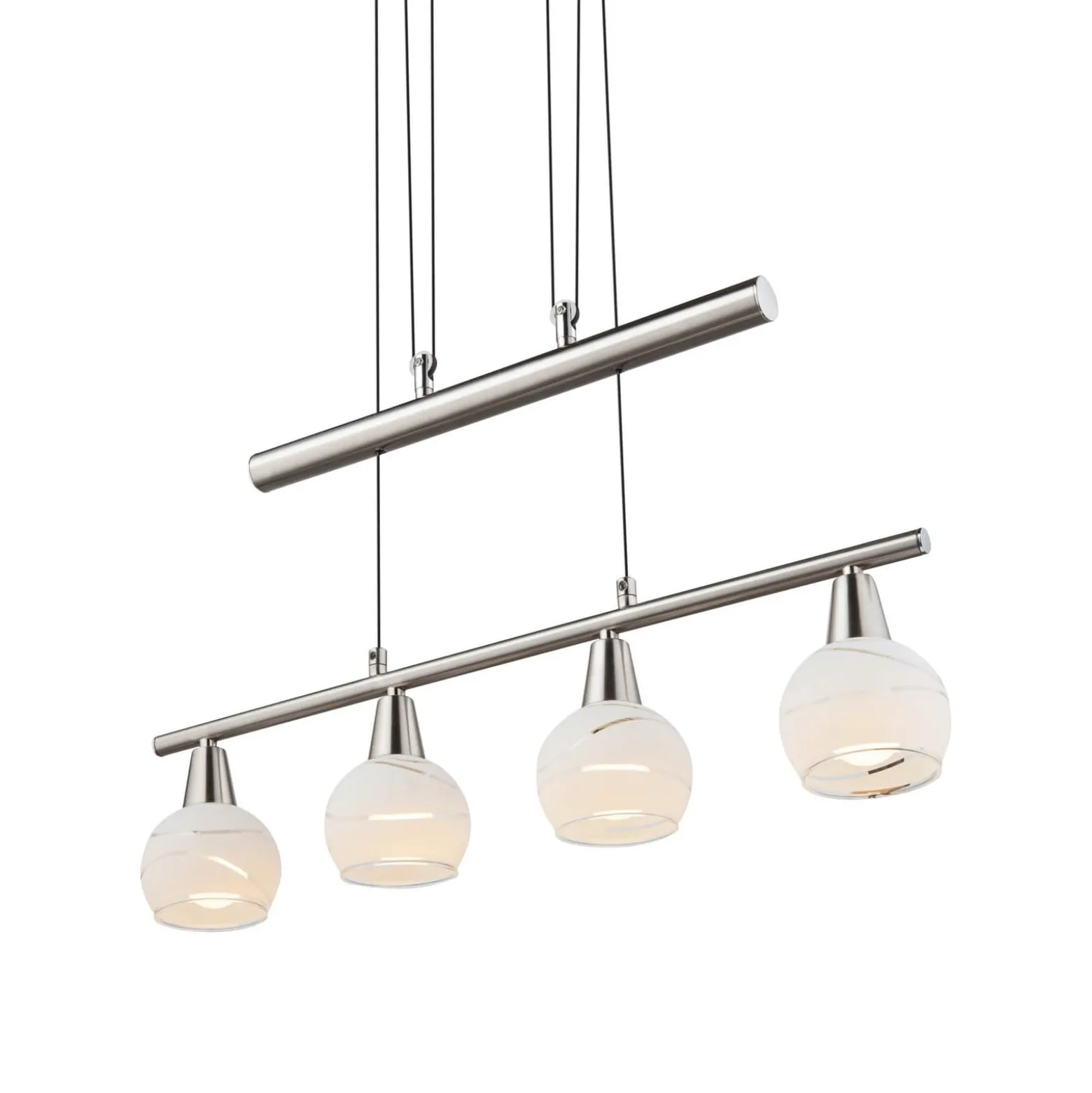 Elliott-riippuvalaisin, pituus 60 cm, matta nikkeli, metalli/lasi