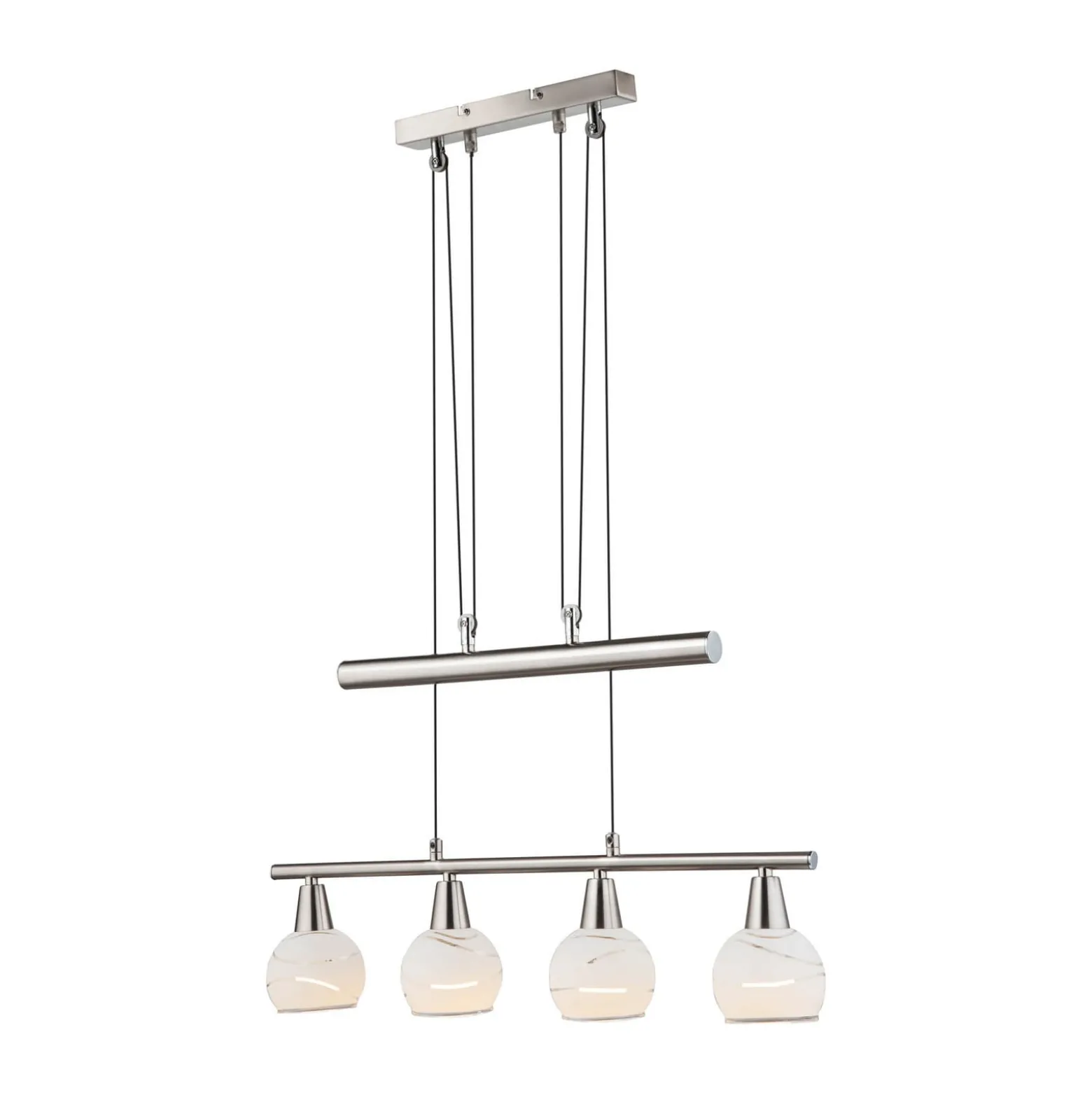 Elliott-riippuvalaisin, pituus 60 cm, matta nikkeli, metalli/lasi