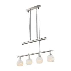 Elliott-riippuvalaisin, pituus 60 cm, matta nikkeli, metalli/lasi