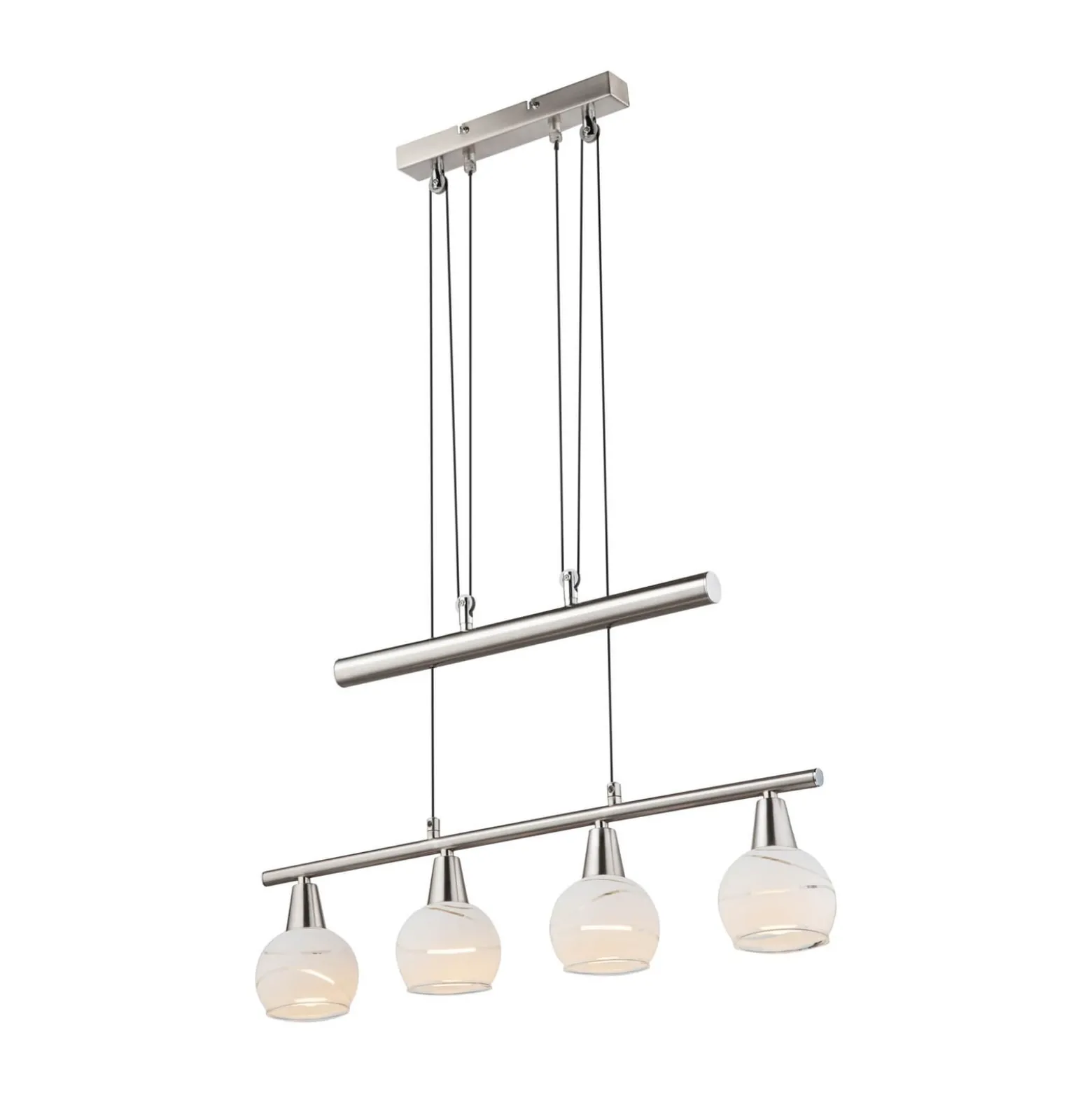 Elliott-riippuvalaisin, pituus 60 cm, matta nikkeli, metalli/lasi