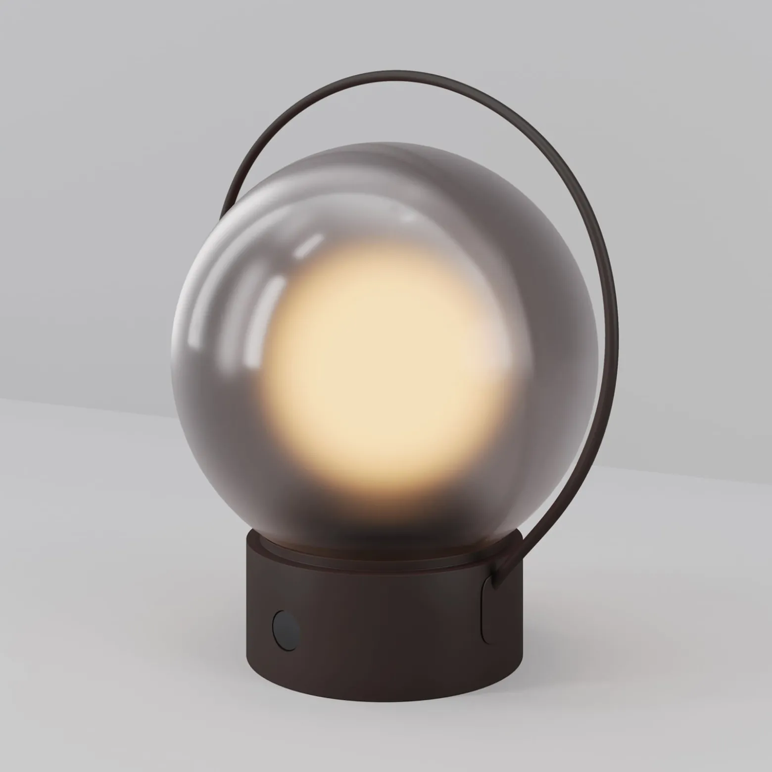 Elyra-LED-akkukäyttöinen pöytävalaisin, ruskea, korkeus 20 cm, IP54,