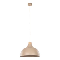Envostar Kaitt-riippuvalaisin, hiekanvärinen, Ø 34 cm, puiset yksityiskohdat