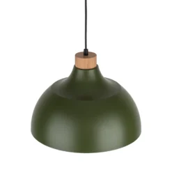 Envostar Kaitt-riippuvalaisin, tummanvihreä, Ø 34 cm, puiset yksityiskohdat