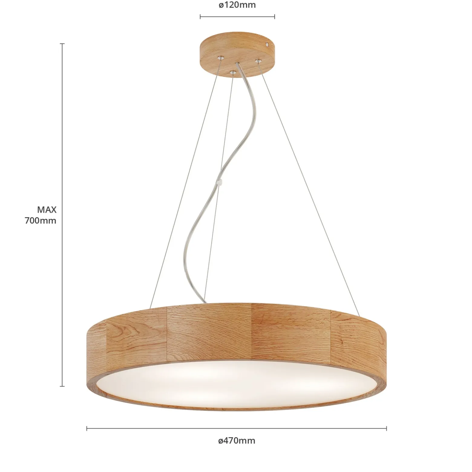 Envostar-riippuvalaisin Kerio, Ø 47 cm, tammipuu