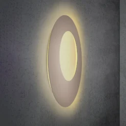 Escale Blade Open LED-seinävalaisin taupe Ø 79 cm