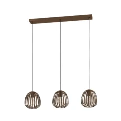 Espinal-riippuvalaisin, harjattu pronssi, pituus 90 cm, 3-lamppuinen.