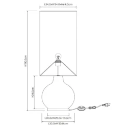 Esterad lattiavalaisin, okranvärinen, Ø 34 cm, korkeus 100 cm, lasia