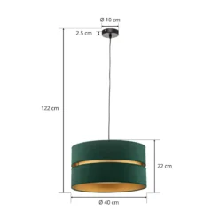 Euluna Duo riippuvalaisin vihreä/kulta Ø40cm 1-lamppuinen