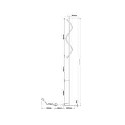 Eunice LED-lattiavalaisin, korkeus 150 cm, musta, metallia