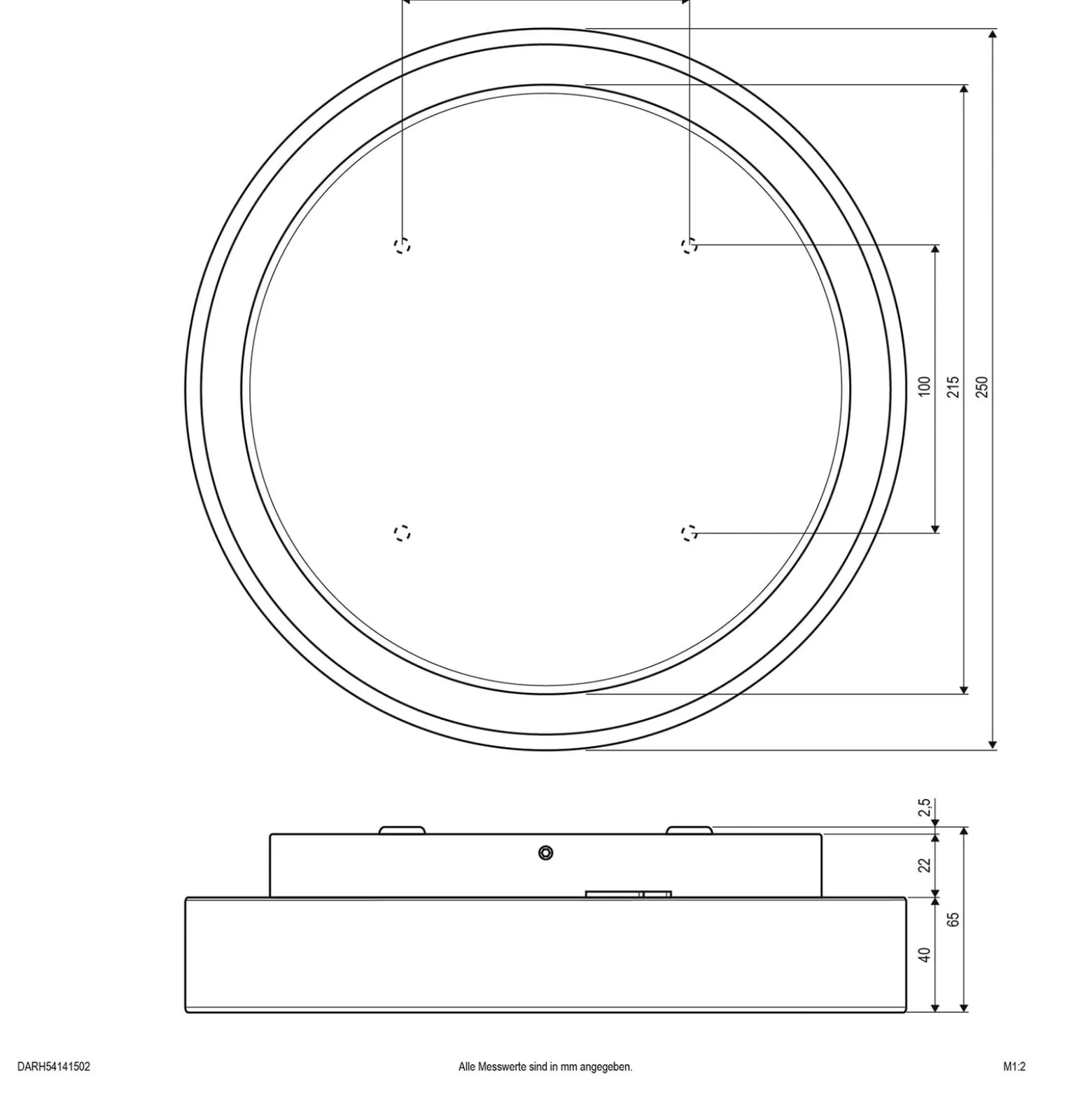 EVN LED ulkokattovalaisin Tectum, antrasiitti, Ø 25 cm