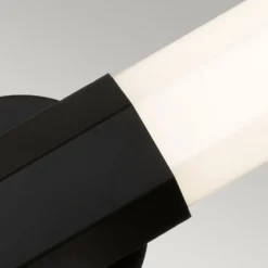 Facet Dual LED -kylpyhuoneen seinävalaisin, musta, 2-valo, leveys 66 cm