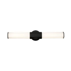 Facet Dual LED -kylpyhuoneen seinävalaisin, musta, 2-valo, leveys 66 cm