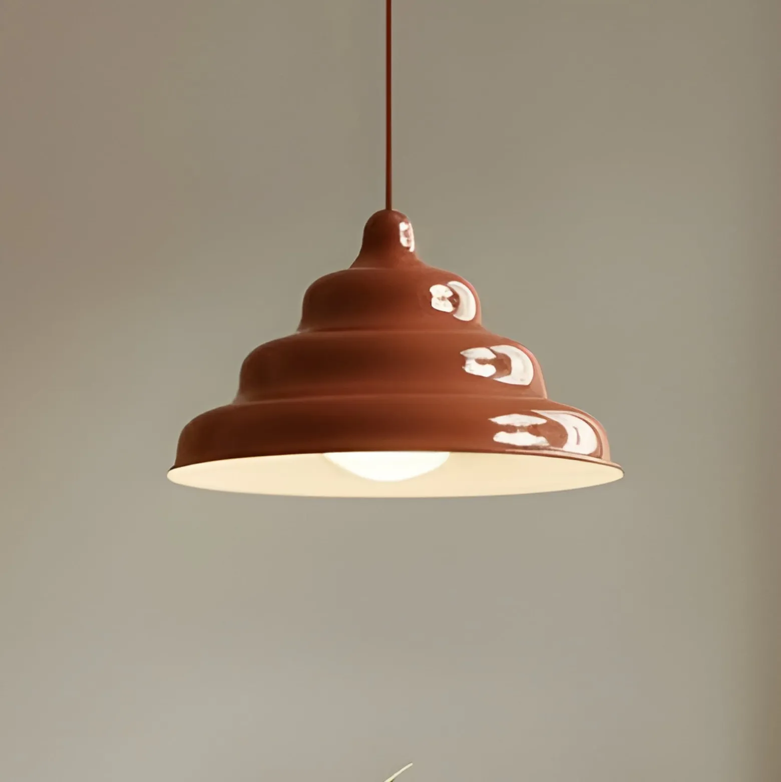 Fala-riippuvalaisin, punainen, Ø 23 cm, lasi