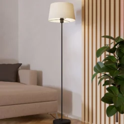 Febres-lattiavalaisin, korkeus 153 cm, musta/valkoinen, teräs/kangas