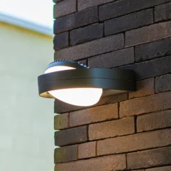FELE-LED-ulkoseinävalaisin, tummanharmaa, 20 cm, metalli, IP54
