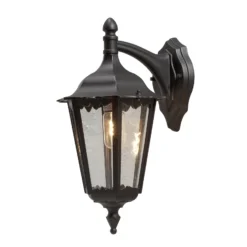 Firenze ulkoseinävalaisin, musta, alareunan pistorasia, 48 cm