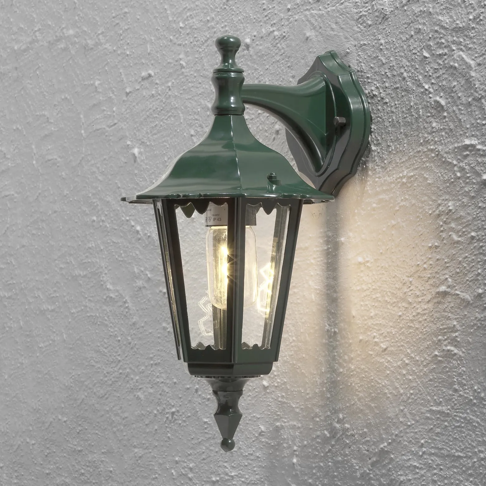 Firenze ulkoseinävalaisin, vihreä, pohjaläpivienti, 36 cm