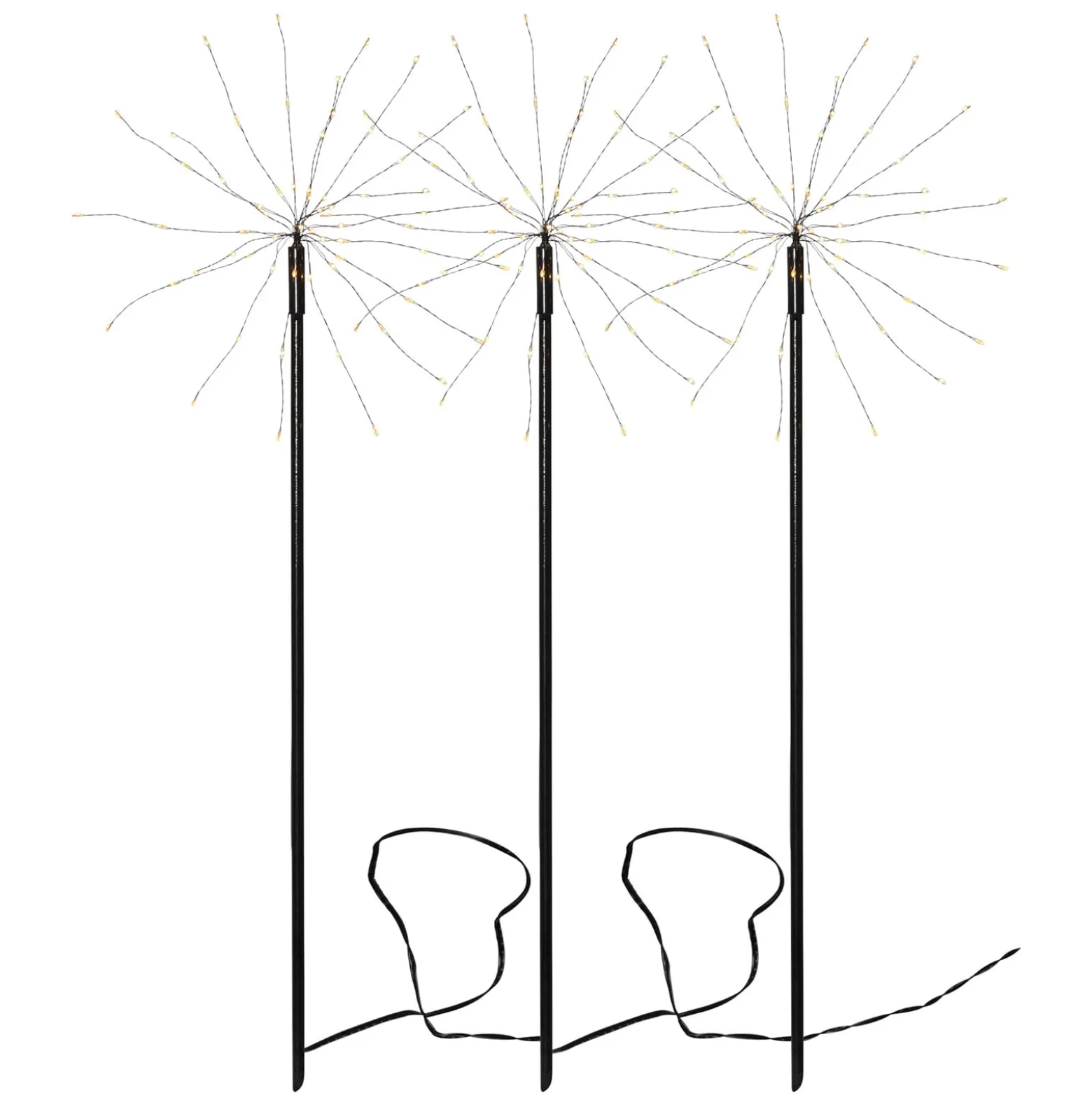 Firework Outdoor -LED-koristevalaisin, 3 kpl:n sarja, lämmin valkoinen