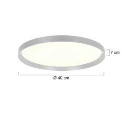 Flady LED-kattovalaisin, teräs, Ø 40 cm, suora/epäsuora