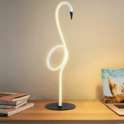 Flamingo LED-pöytävalaisin, valkoinen, metallia, 50 cm korkea