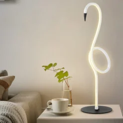 Flamingo LED-pöytävalaisin, valkoinen, metallia, 50 cm korkea