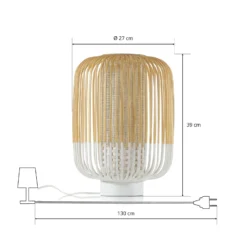 Forestier Bamboo Light M -pöytävalo valkoinen