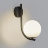 Forlight seinävalaisin Sfera Single, musta, lasi, leveys 12 cm