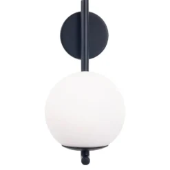 Forlight seinävalaisin Sfera Single, musta, lasi, leveys 12 cm