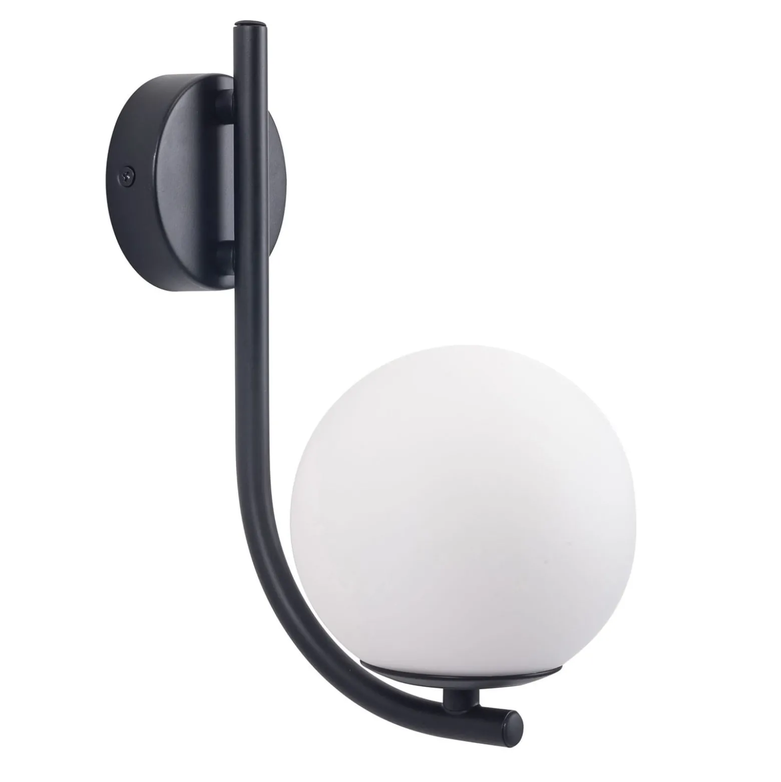 Forlight seinävalaisin Sfera Single, musta, lasi, leveys 12 cm
