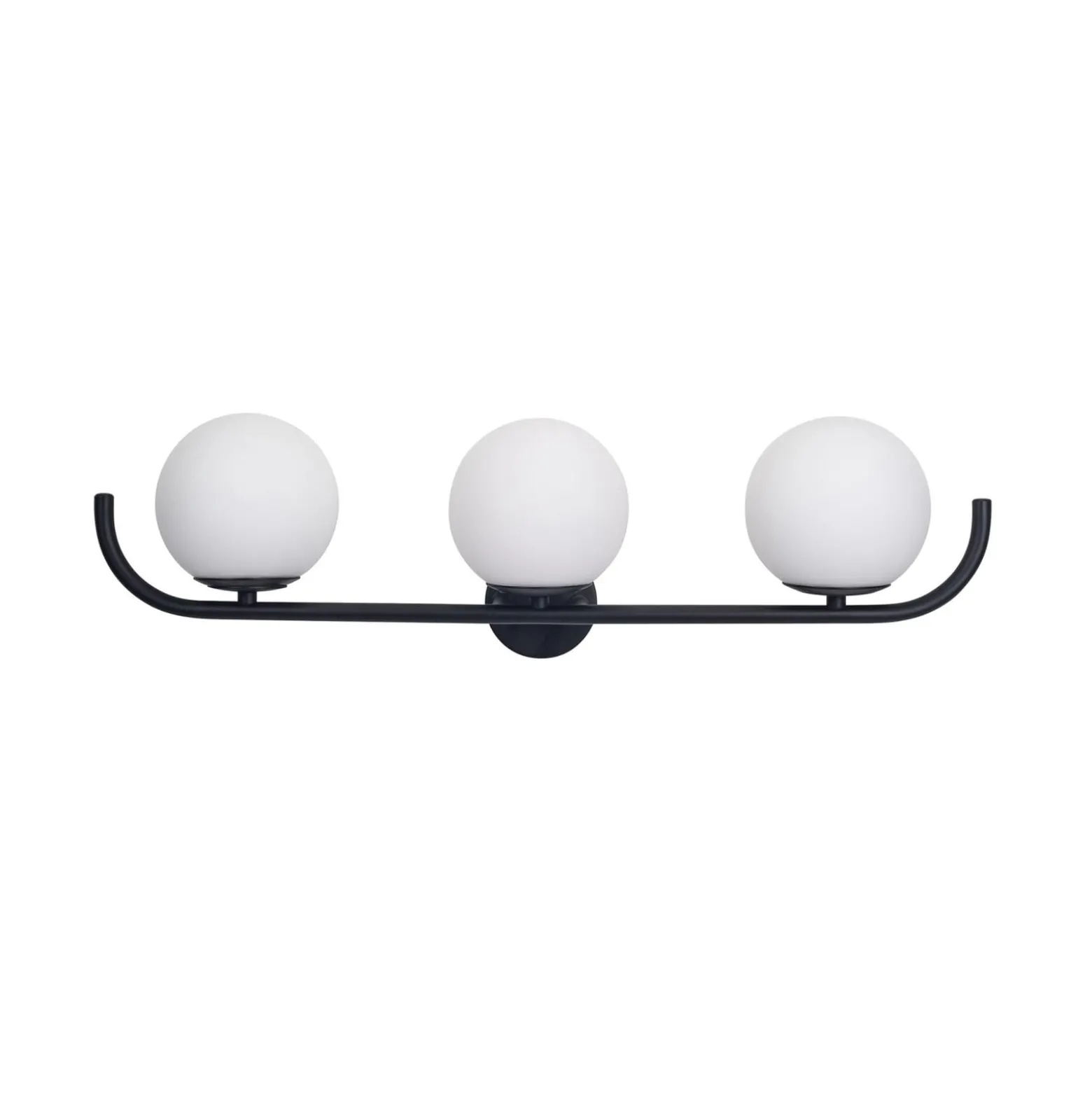 Forlight seinävalaisin Sfera Triple, musta, lasi, leveys 58 cm