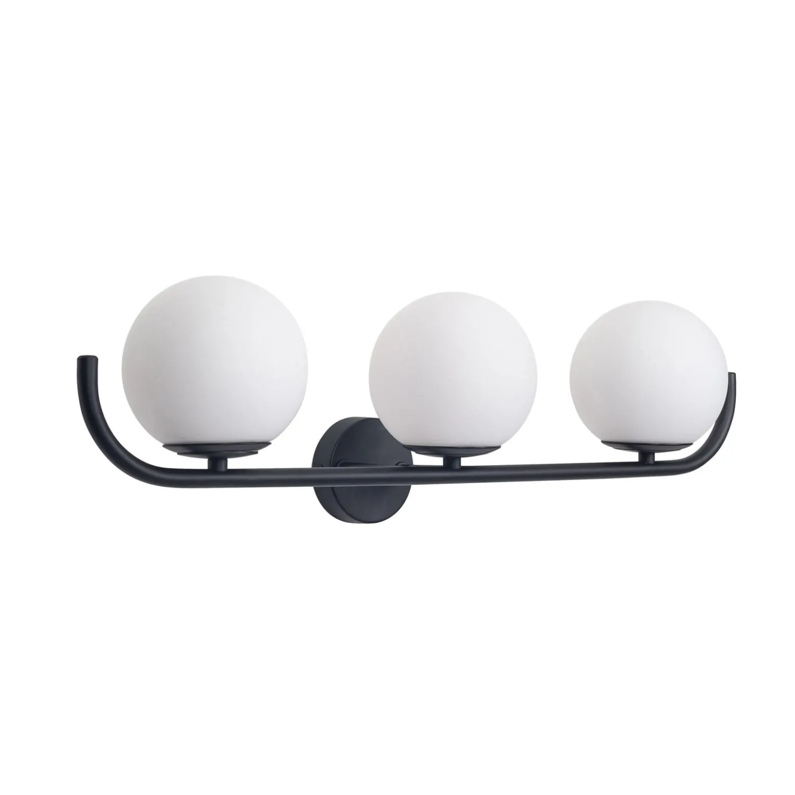 Forlight seinävalaisin Sfera Triple, musta, lasi, leveys 58 cm