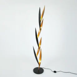 FORTUMA-maavalaisin, musta/kultainen, korkeus 160 cm, metalli, 6 x G4
