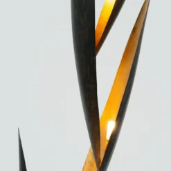 FORTUMA-maavalaisin, musta/kultainen, korkeus 160 cm, metalli, 6 x G4