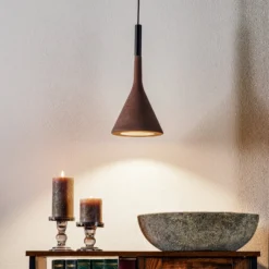 Foscarini Aplomb -riippuvalo GU10 betonia, ruskea