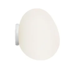 Foscarini Gregg piccola seinävalaisin, valkoinen, IP44, lasi