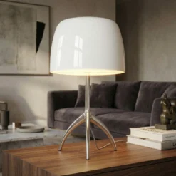 Foscarini Lumiere grande alumiini/valkoinen, himmennettävä