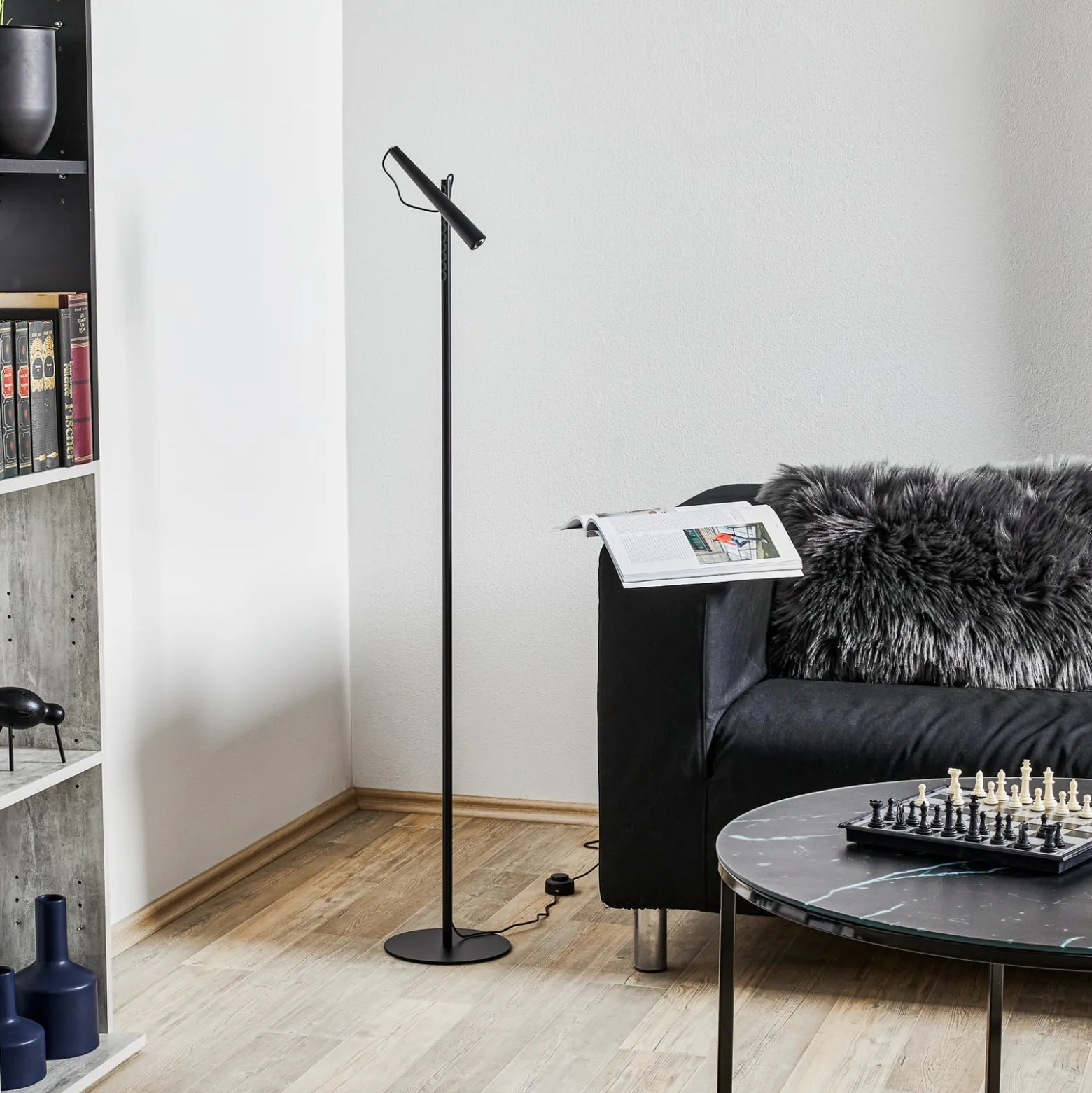 Foscarini Magneto LED-lattiavalaisin, musta