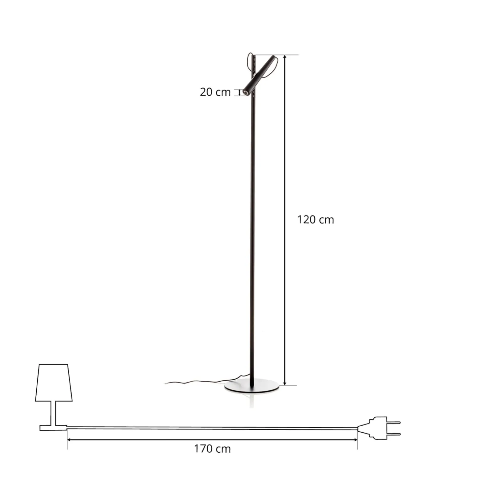 Foscarini Magneto LED-lattiavalaisin, musta